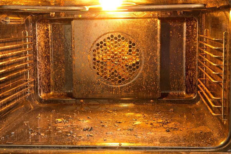 image of dirty oven