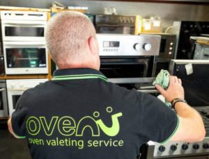 Ovenu cleaning expert teaching you how often you should clean your oven with Ovenu logo.