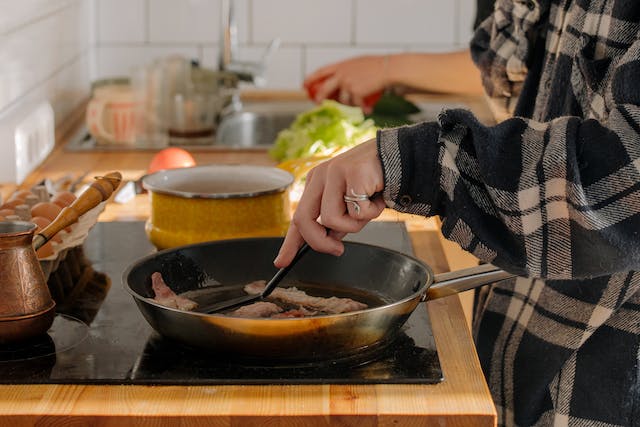 pan being used on an induction hob
